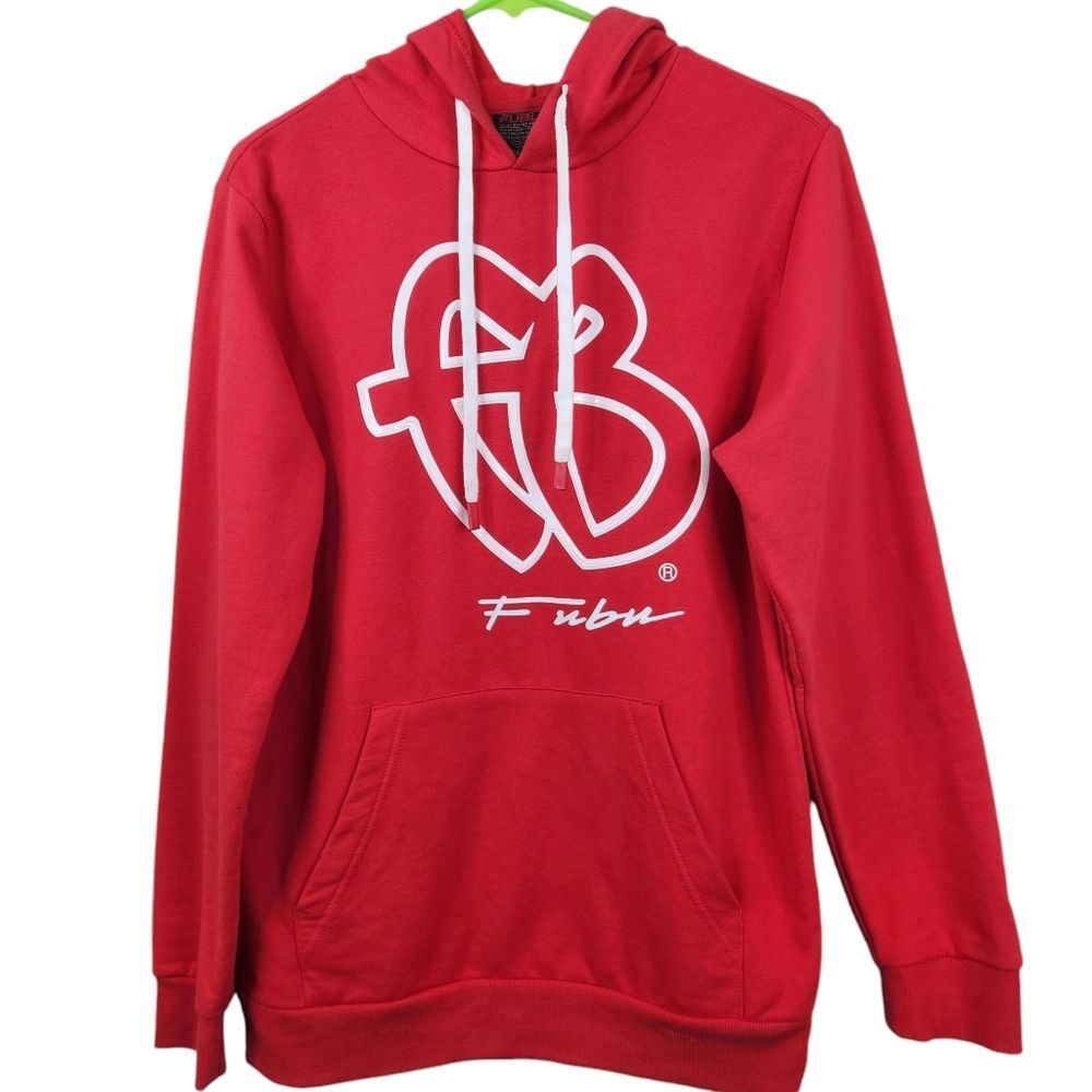 Vintage 90s Red Fubu Long Sleeve Pullover Hoodie Small